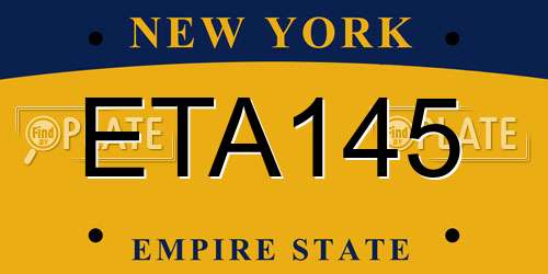 ETA145 New York License Plate