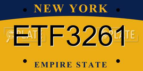 ETF3261 New York License Plate