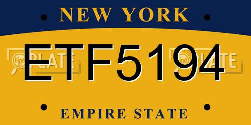 ETF5194 New York License Plate