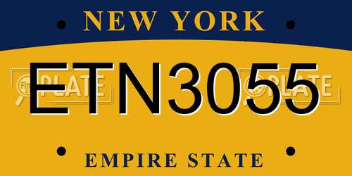 ETN3055 New York License Plate