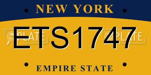 ETS1747 New York License Plate
