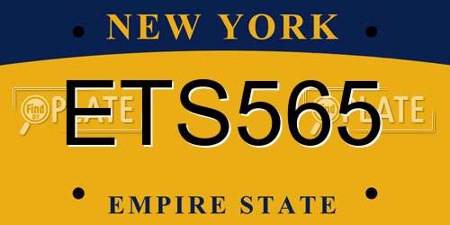 ETS565 New York License Plate