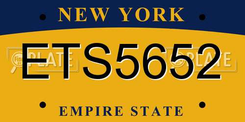 ETS5652 New York License Plate