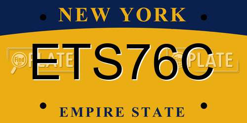 ETS76C New York License Plate