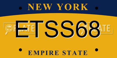 ETSS68 New York License Plate
