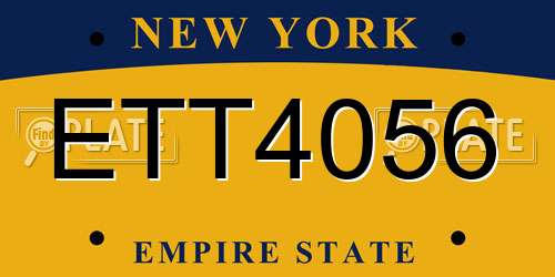 ETT4056 New York License Plate