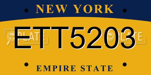 ETT5203 New York License Plate