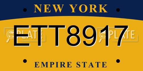 ETT8917 New York License Plate