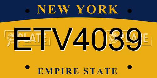 ETV4039 New York License Plate