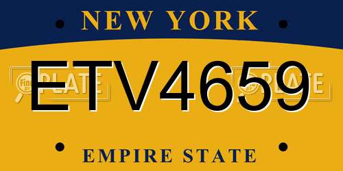ETV4659 New York License Plate