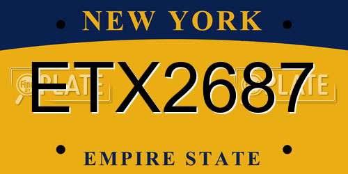 ETX2687 New York License Plate