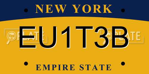 EU1T3B New York License Plate