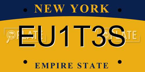 EU1T3S New York License Plate