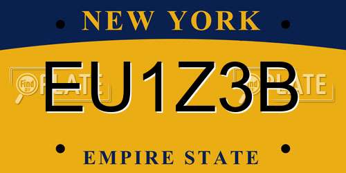 EU1Z3B New York License Plate