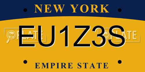 EU1Z3S New York License Plate
