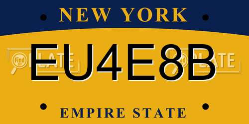 EU4E8B New York License Plate