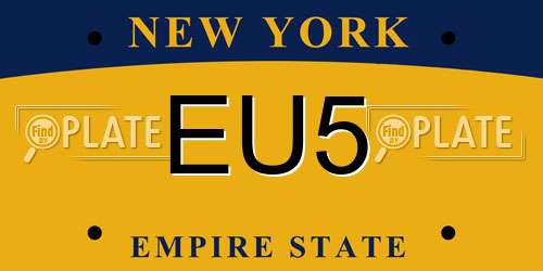 EU5 New York License Plate