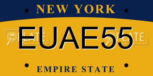 EUAE55 New York License Plate