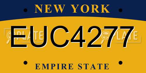 EUC4277 New York License Plate