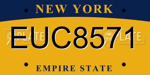 EUC8571 New York License Plate
