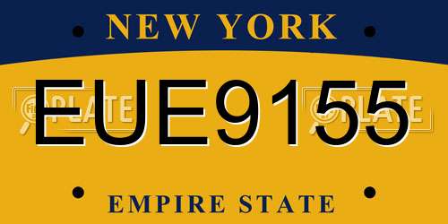 EUE9155 New York License Plate