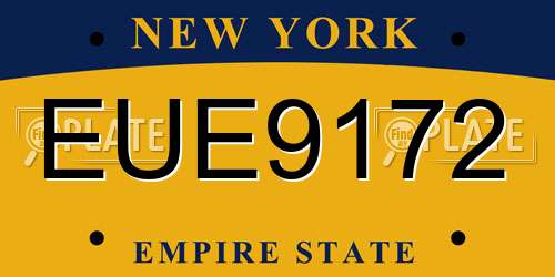 EUE9172 New York License Plate