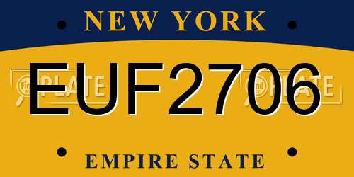 EUF2706 New York License Plate