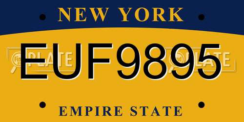 EUF9895 New York License Plate