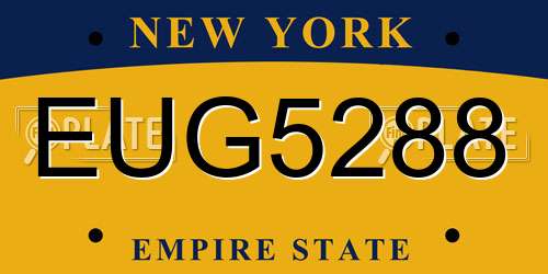 EUG5288 New York License Plate