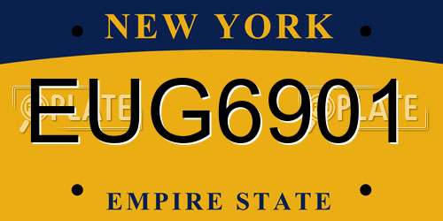 EUG6901 New York License Plate