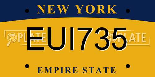 EUI735 New York License Plate