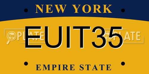 EUIT35 New York License Plate