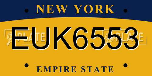EUK6553 New York License Plate