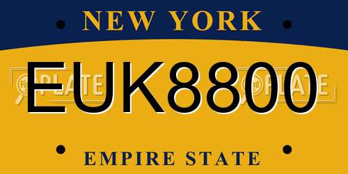 EUK8800 New York License Plate