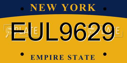 EUL9629 New York License Plate