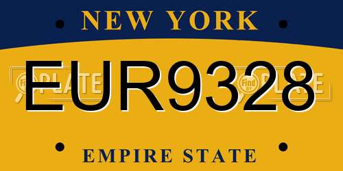 EUR9328 New York License Plate