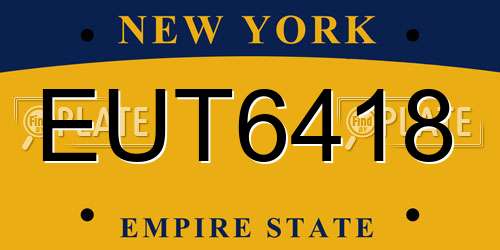 EUT6418 New York License Plate