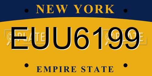 EUU6199 New York License Plate