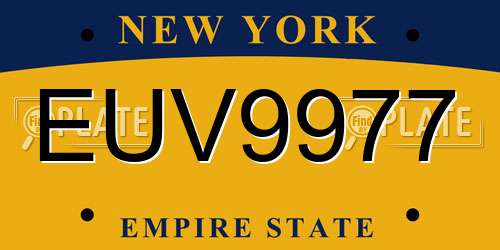 EUV9977 New York License Plate