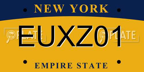 EUXZ01 New York License Plate