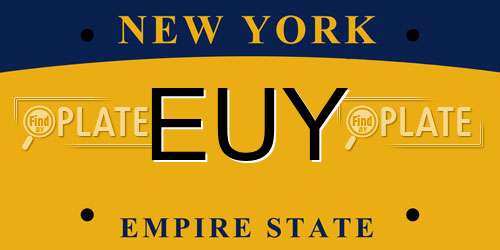 EUY New York License Plate