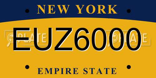 EUZ6000 New York License Plate