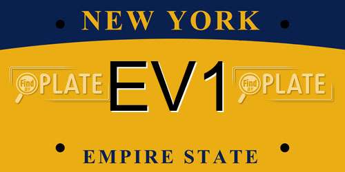 EV1 New York License Plate