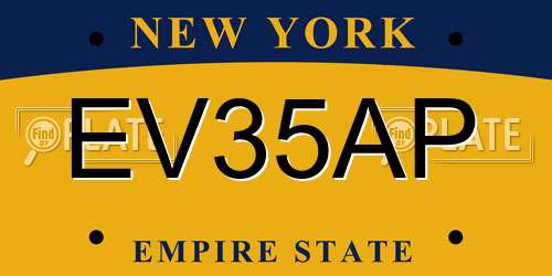 EV35AP New York License Plate