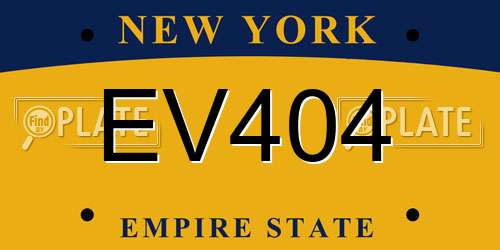 EV404 New York License Plate