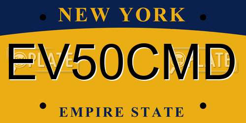 EV50CMD New York License Plate