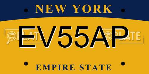 EV55AP New York License Plate
