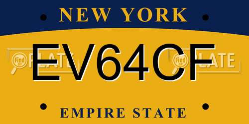 EV64CF New York License Plate