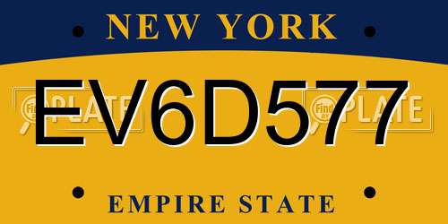 EV6D577 New York License Plate