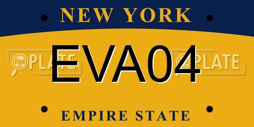 EVA04 New York License Plate